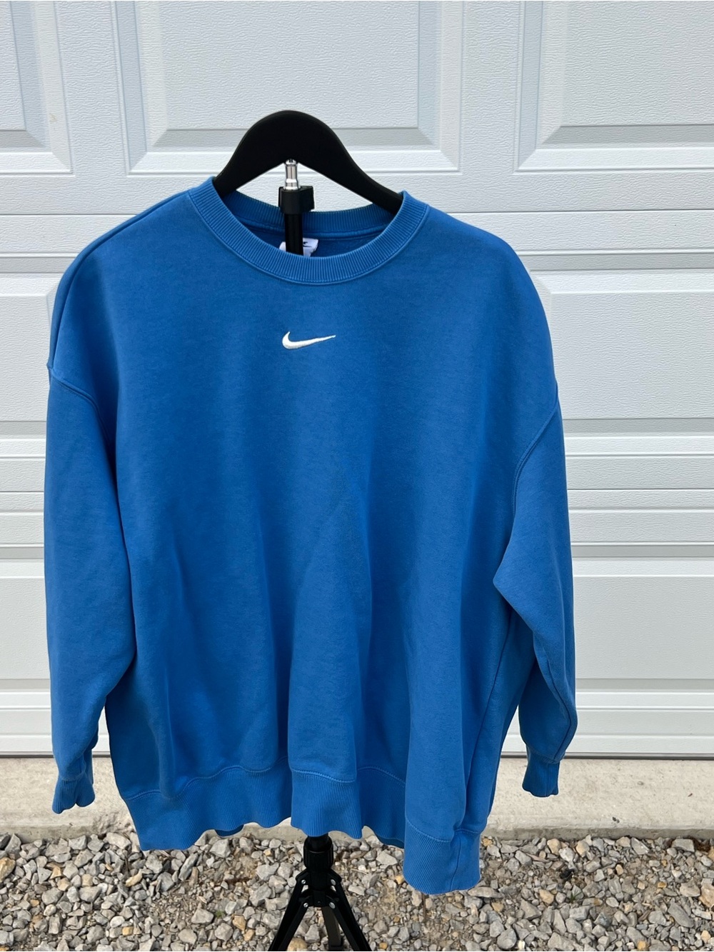 Nike Blue Crewneck Sweatshirt with White Swoosh